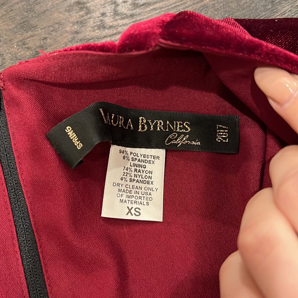 Laura Byrnes Pinup Girl Clothing Red Burgundy Dress - Picture 5 of 11